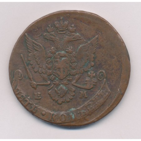 Russie - 5 Kopek 1779 EM Ekaterinburg - Catherine II - cuivre - TB+