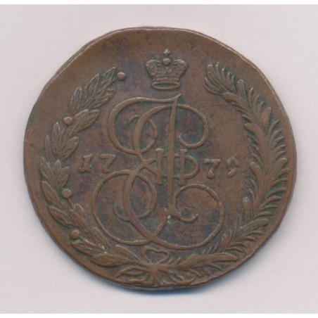 Russie - 5 Kopek 1779 EM Ekaterinburg - Catherine II - cuivre - TB+