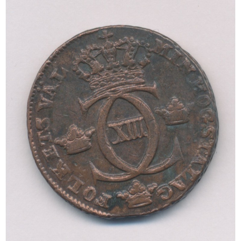 Suède - 1/2 Skilling - 1815 - Charles XIII - cuivre - SUP