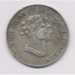 Italie - 5 Franchi 1807 - Lucques - argent - TB+