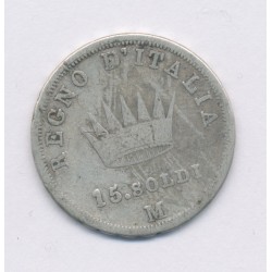 Italie - 15 Soldi 1808 M - argent - B/TB 2