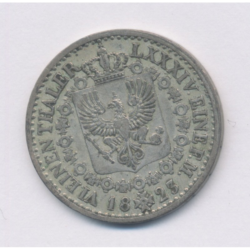 Allemagne - Prusse - 1/6 Thaler - 1823 A Berlin - TTB+