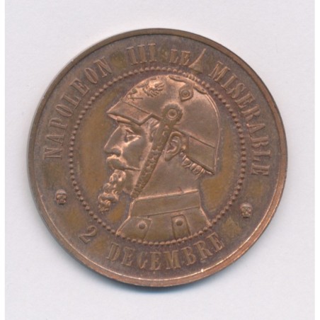 Monnaie Satirique - 2 Septembre 1870 - Vampire de la France - Napoléon III le misérable - 33,5mm - SPL+