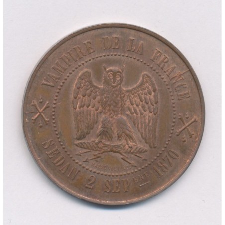 Monnaie Satirique - 2 Septembre 1870 - Vampire de la France - Napoléon III le misérable - 33,5mm - SPL+