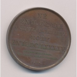 Médaille - Jean de la fontaine - cuivre 41mm - E.Gatteaux - TTB+ 2