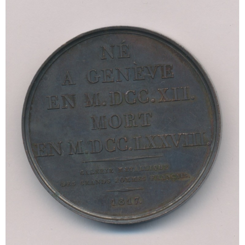 Médaille - Jean-Jacques Rousseau - cuivre 41mm - SUP