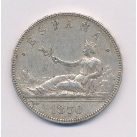 Espagne - 5 Pesetas 1870 - TB+