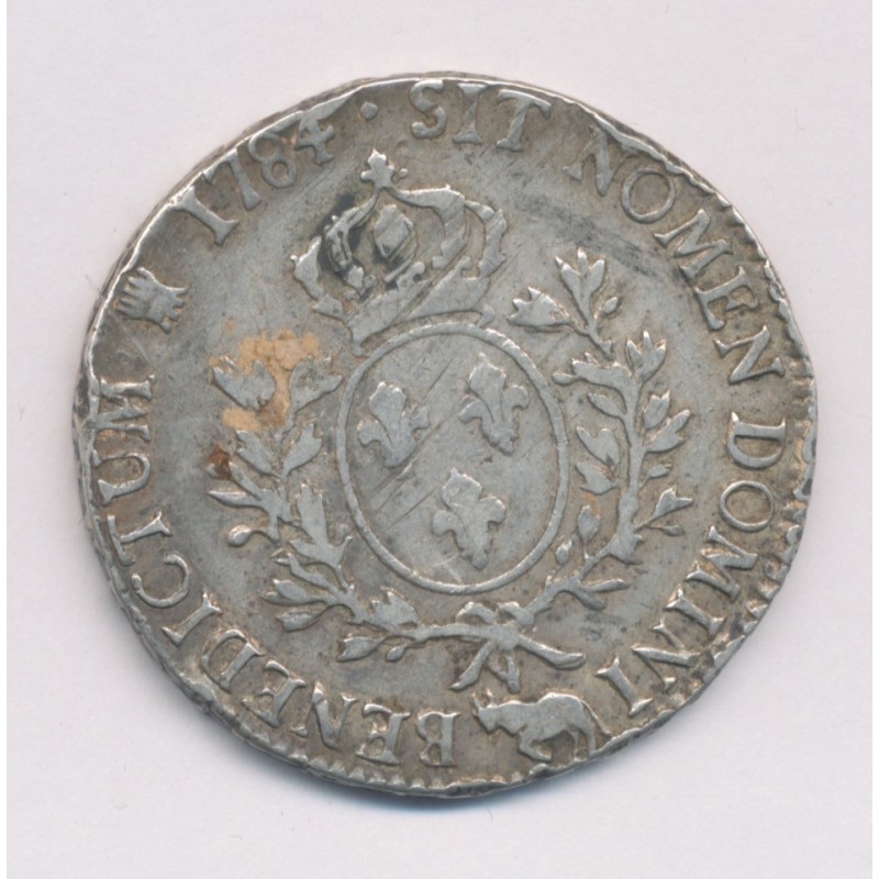 Louis XVI - Écu aux lauriers - 1784 Pau - TB/TB+
