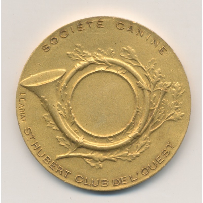 Médaille - Société canine - st hubert de l'ouest - bronze 41mm - TTB+