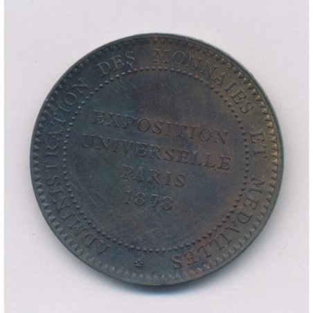 Médaille - Exposition universelle - Paris 1878 - administration des monnaies et médailles - cuivre - 31mm - SUP+