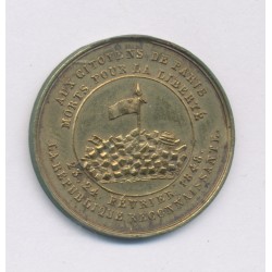 Médaille - Aux citoyens de Paris morts pour la liberté - 1848 - laiton - 23,5mm - TTB+ 2