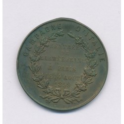 Médaille - Campagne d'Italie 1859 - Napoléon III - laiton - 23mm - TTB 2