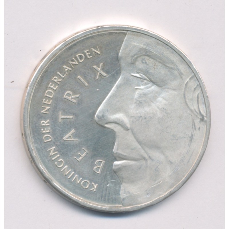 Hollande - 50 Gulden 1991 - argent 25g - 25 ans mariage reine Beatrix et prince Claus - SUP