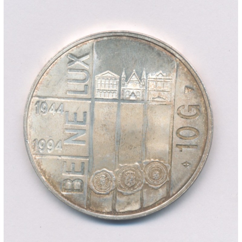 Hollande - 10 Gulden 1994 - 50e anniversaire traité du Bénélux - argent 15g - TTB+