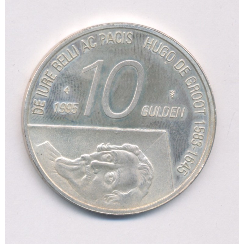 Hollande - 10 Gulden 1995 - 300 ans de la mort Hugo de Groot - argent 15g - SUP+