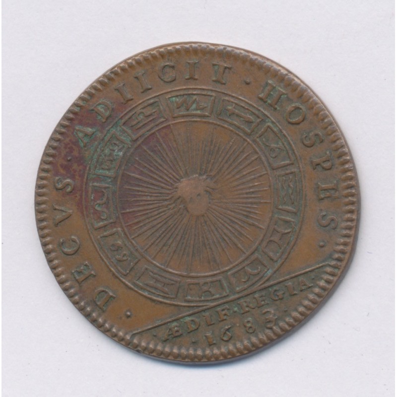Jeton - Louis XIV - Batiments du roi - 1683 - cuivre - TTB