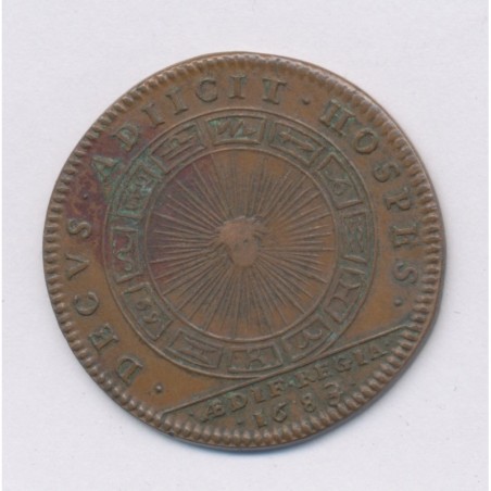 Jeton - Louis XIV - Batiments du roi - 1683 - cuivre - TTB