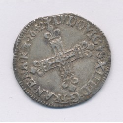 Louis XIII - 1/4 écu 1642 L Bayonne - argent - TTB/TTB+