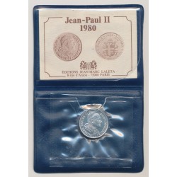 Médaille - Jean Paul II - 1980 - argent 6,45g 0,925 - 30.000 ex - 21mm - FDC avec certificat