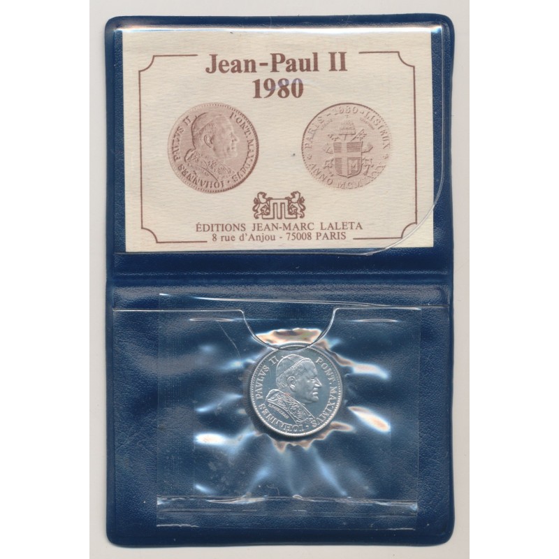 Médaille - Jean Paul II - 1980 - argent 6,45g 0,925 - 30.000 ex - 21mm - FDC avec certificat