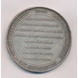 Médaille - Église de Rambouillet - Napoléon III - Pose de la 1ère pierre 1868 - argent 90g - TB+ 2