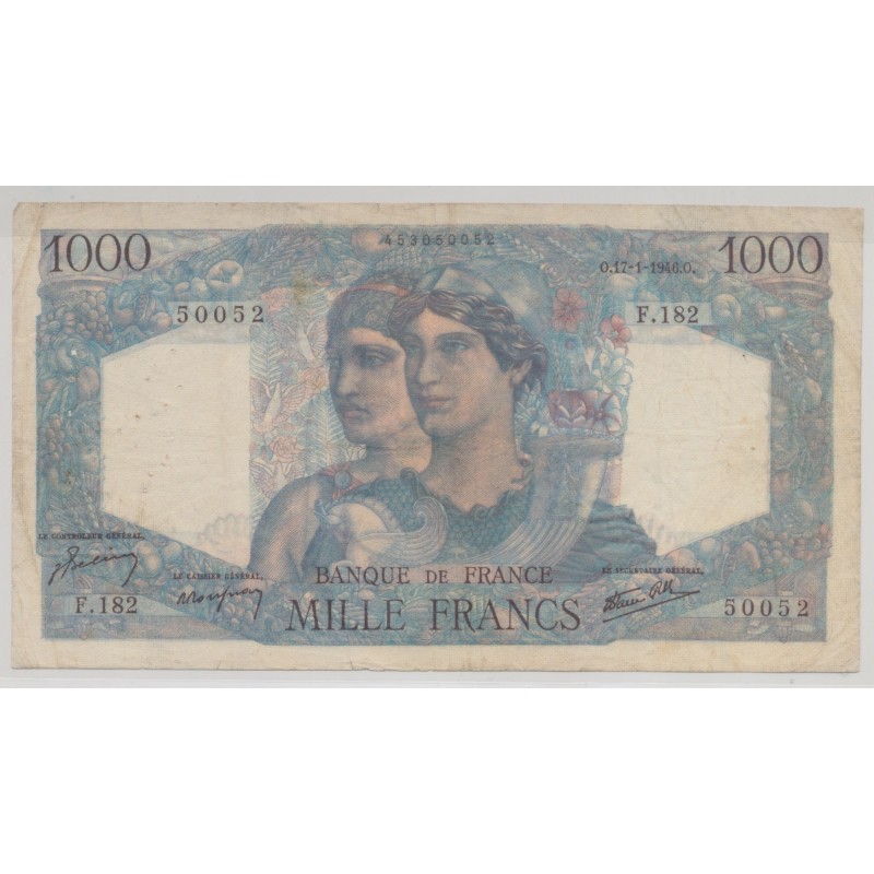 1000 Francs Minerve et hercule - 17.01.1946 - TTB