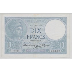 10 Francs Minerve bleu - 16.01.1941 - TTB