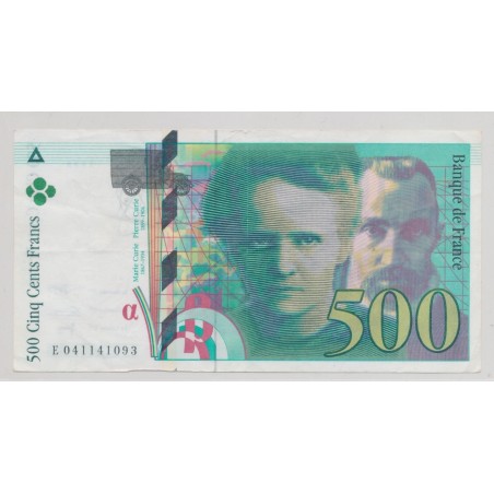 500 Francs Curie - 1998 - TTB+ - Alphabet E