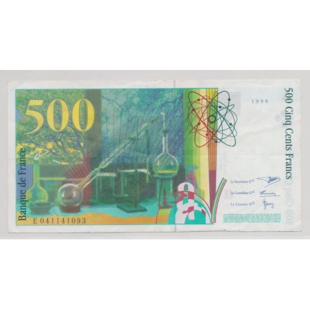 500 Francs Curie - 1998 - TTB+ - Alphabet E