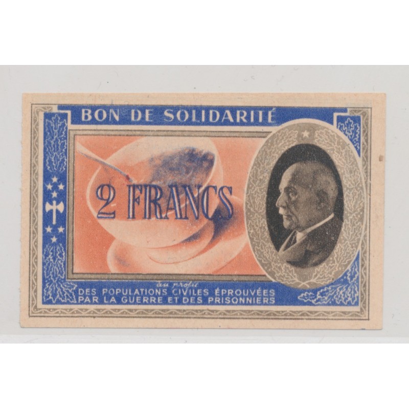 Bon de solidarité - 2 Francs Pétain - Neuf