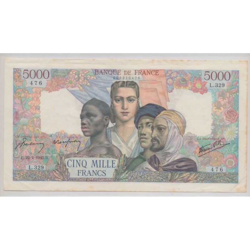 5000 Francs Empire Français - 22.02.1945 - TB+ - L.329