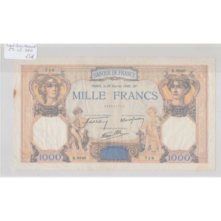 1000 Francs Cérès et mercure - 29.2.1940 - B.8946 - TB