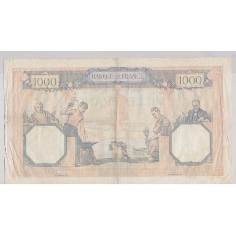 1000 Francs Cérès et mercure - 20.6.1940 - J.10198 - TTB