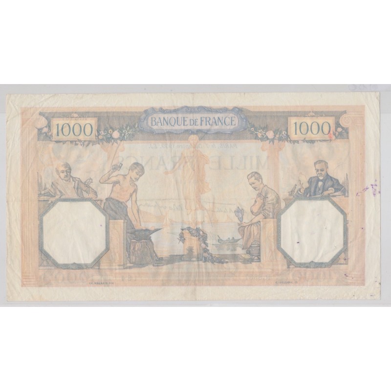 1000 Francs Cérès et mercure - 7.12.1939 - R.8537 - TB+