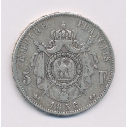 5 Francs Napoléon III - 1856 D Lyon - Tête nue - TB 2