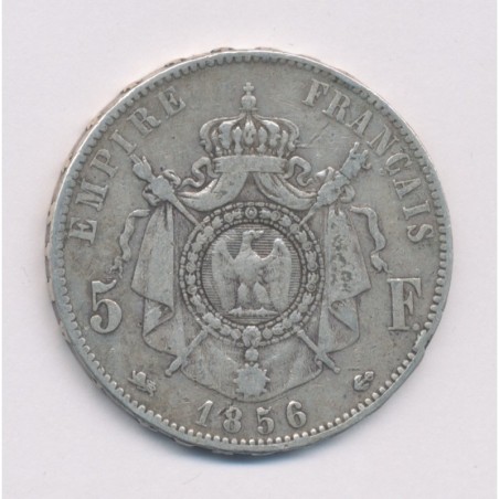 5 Francs Napoléon III - 1856 D Lyon - Tête nue - TB