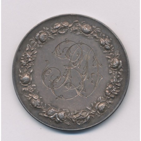 Médaille de mariage - couple avec statue - argent 24g - TTB+ 