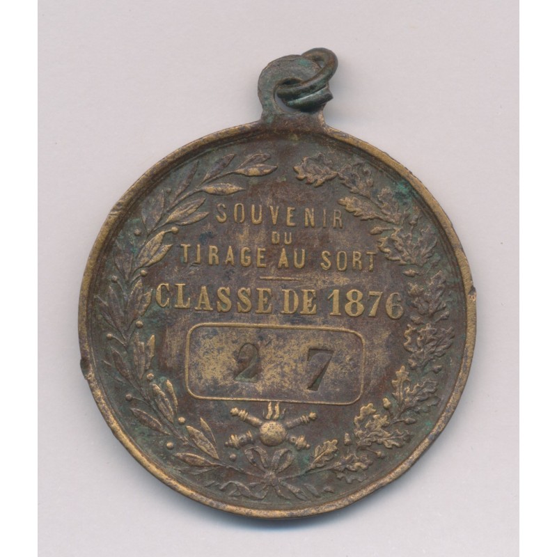Médaille - Souvenir tirage au sort 1876 - 35mm - TTB