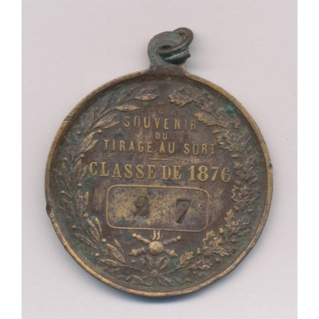 Médaille - Souvenir tirage au sort 1876 - 35mm - TTB