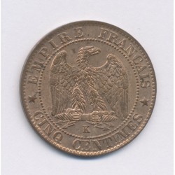 5 Centimes - 1862 K Bordeaux - Napoléon III Tête laurée - SUP 2