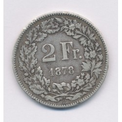 Suisse - 2 Francs - 1878 B Berne - argent - TB