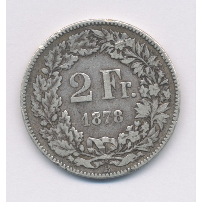 Suisse - 2 Francs - 1878 B Berne - argent - TB