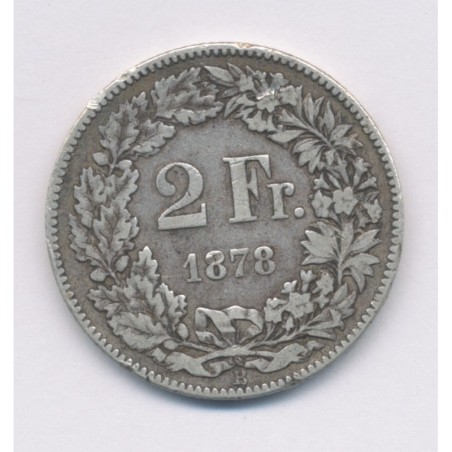 Suisse - 2 Francs - 1878 B Berne - argent - TB