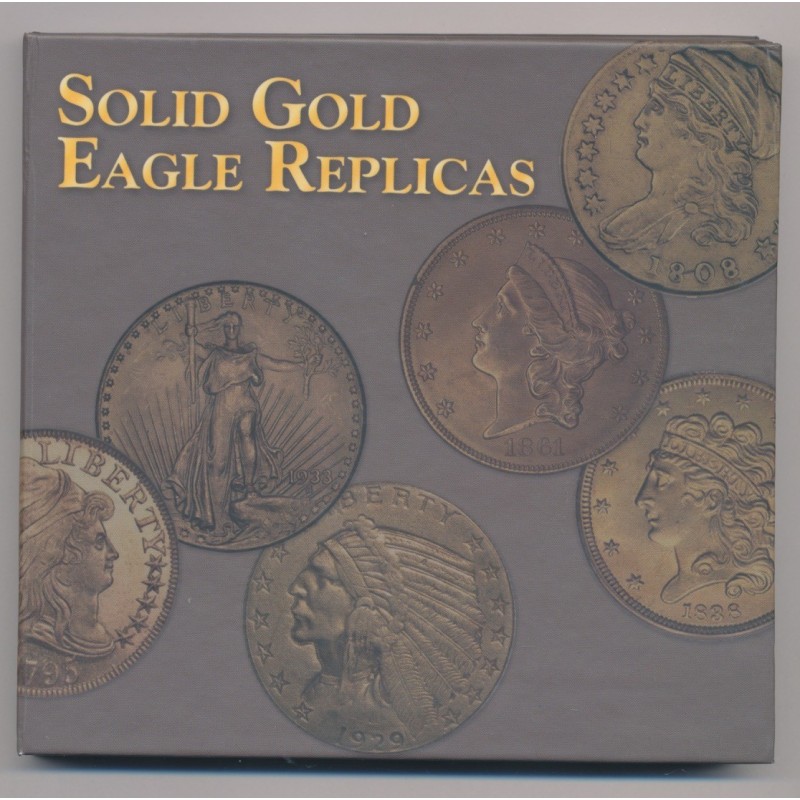 Coffret - 7 Médailles Or - Répliques monnaies Américaines 