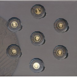 Coffret - 7 Médailles Or - Répliques monnaies Américaines  2