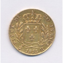 Louis XVIII - 20 Francs Or - 1815 R Londres - Buste habillé - TTB 2