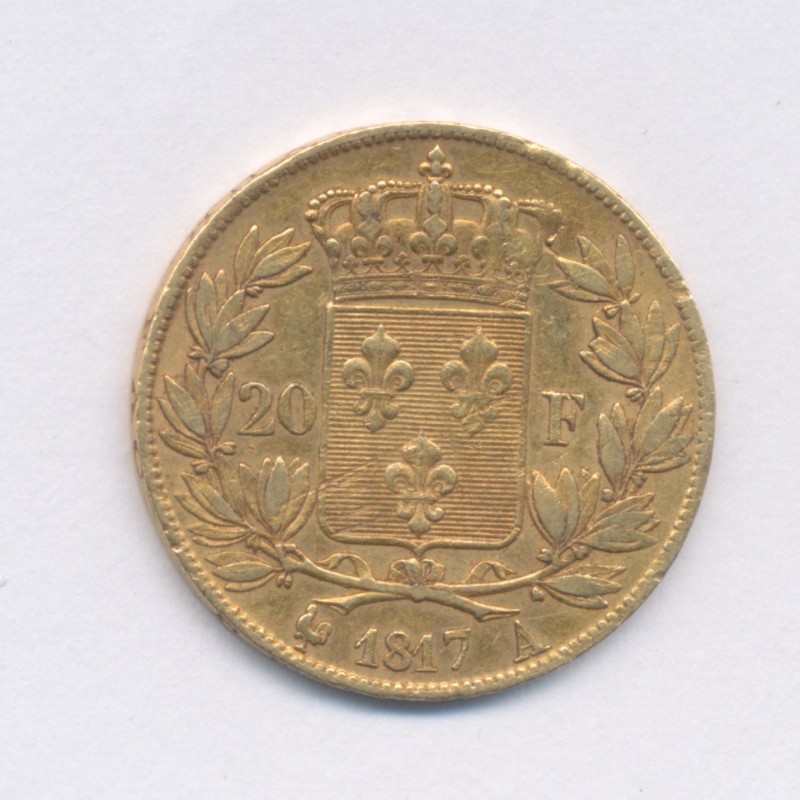 Louis XVIII - 20 Francs Or - 1817 A Paris - Buste nu - TB+