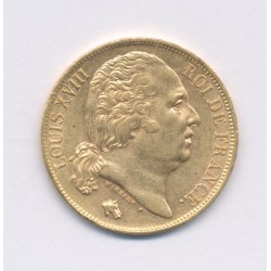 Louis XVIII - 20 Francs Or - 1824 A Paris - Buste nu - TTB+