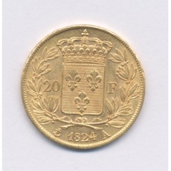 Louis XVIII - 20 Francs Or - 1824 A Paris - Buste nu - TTB+ 2