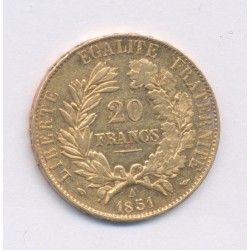 Cérès - 20 Francs Or - 1851 A Paris - SUP+ 2